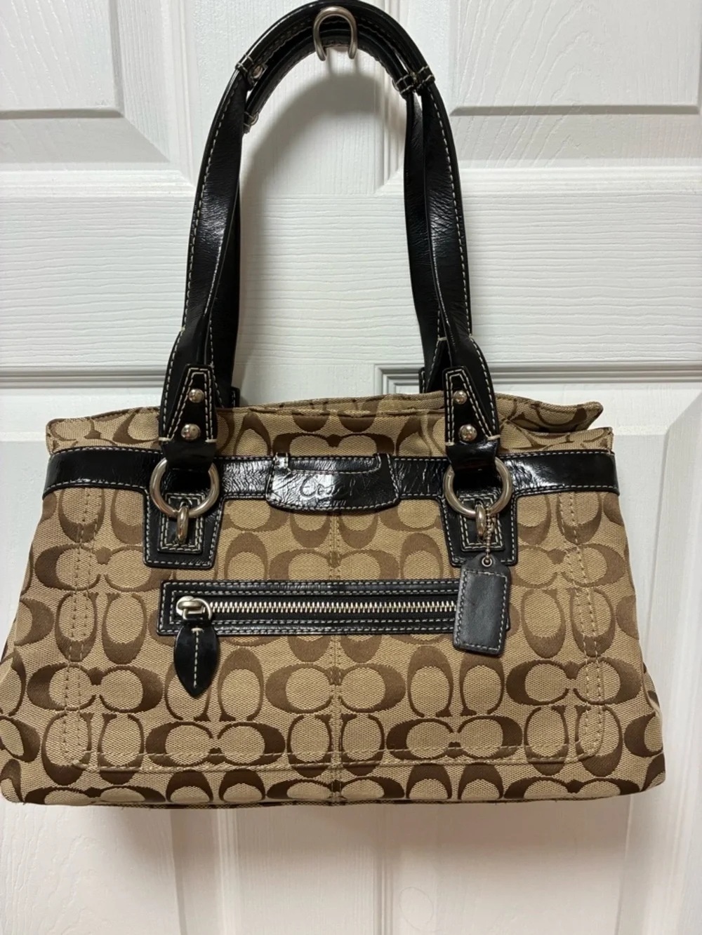 Authentic Coach Penelope Signature Satchel F14696 Khaki EXCELLENT CONDITION!! - Picture 2 of 14